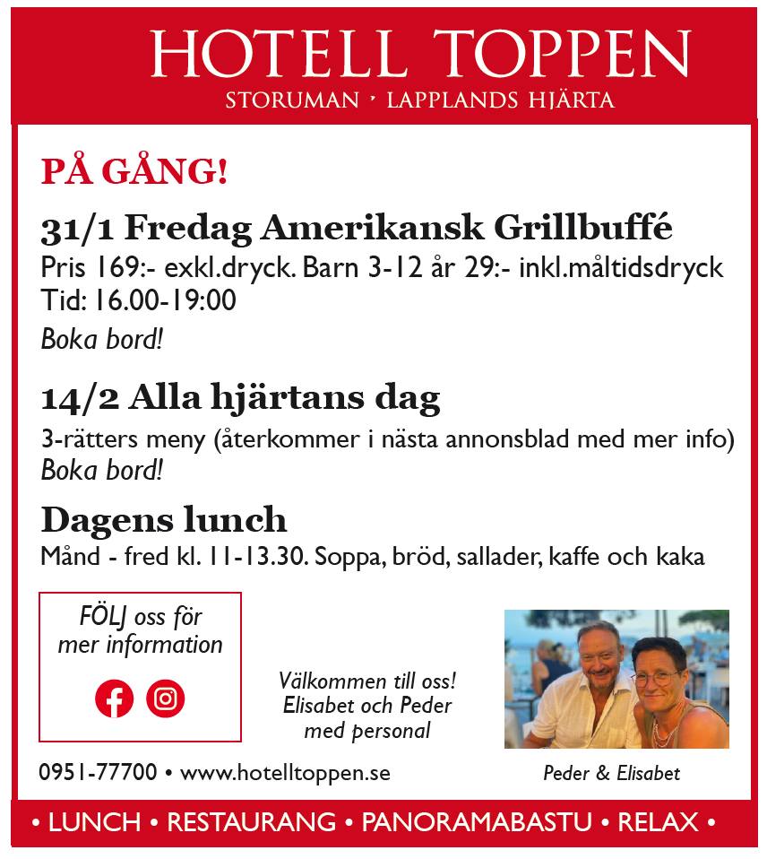 After Work - Grillbuffé på Hotell Toppen