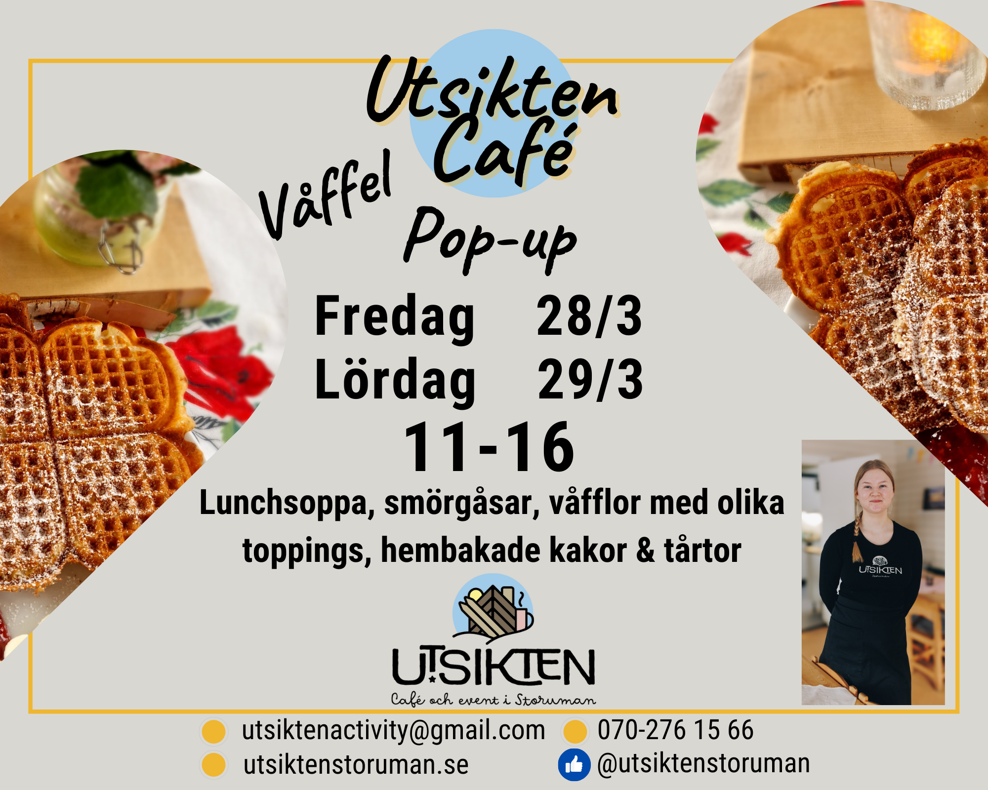 Utsikten Pop-up-café med tema Våfflor