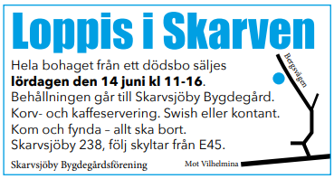 Loppis i Skarvsjöby