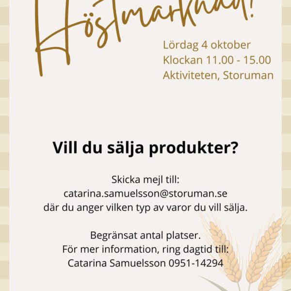 Höstmarknad 4 oktober