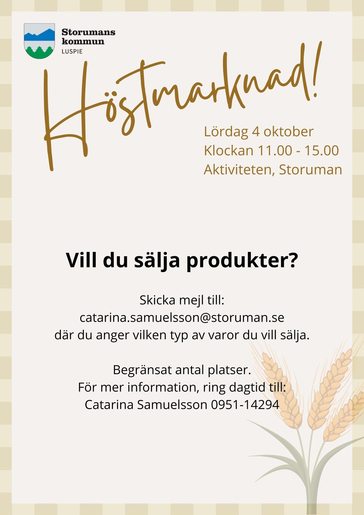 Höstmarknad 4 oktober