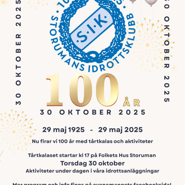Storumans IK 100 år - Tårtkalas på Folkets Hus