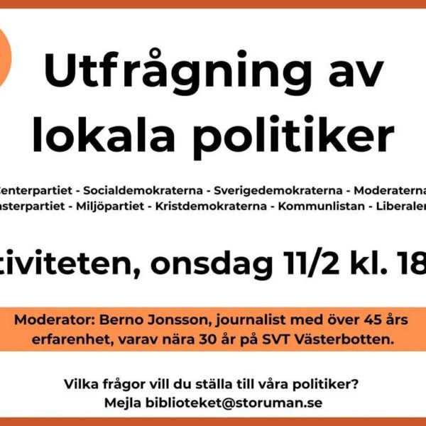 Cafékväll med Utfrågning av lokala politiker