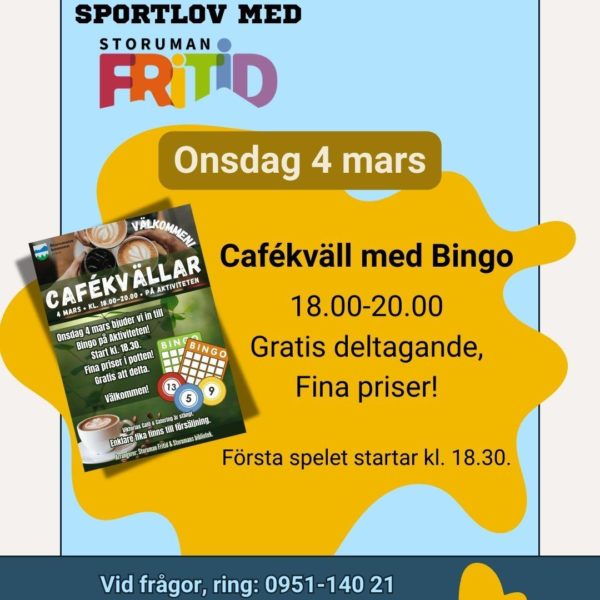 Sportlov med Storuman Fritid - bingo