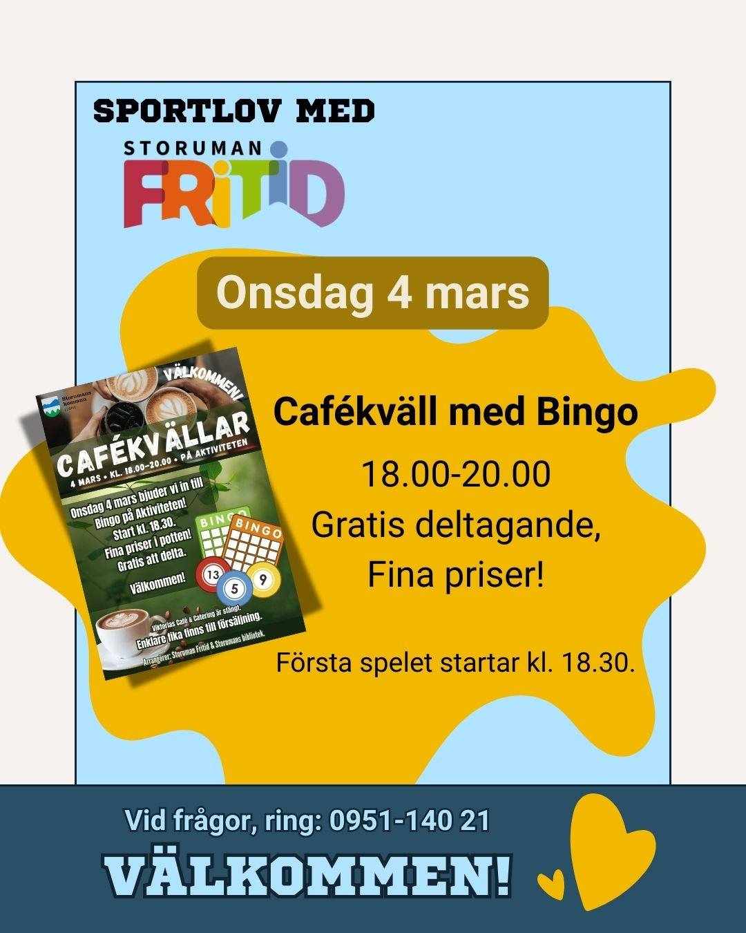 Sportlov med Storuman Fritid - bingo