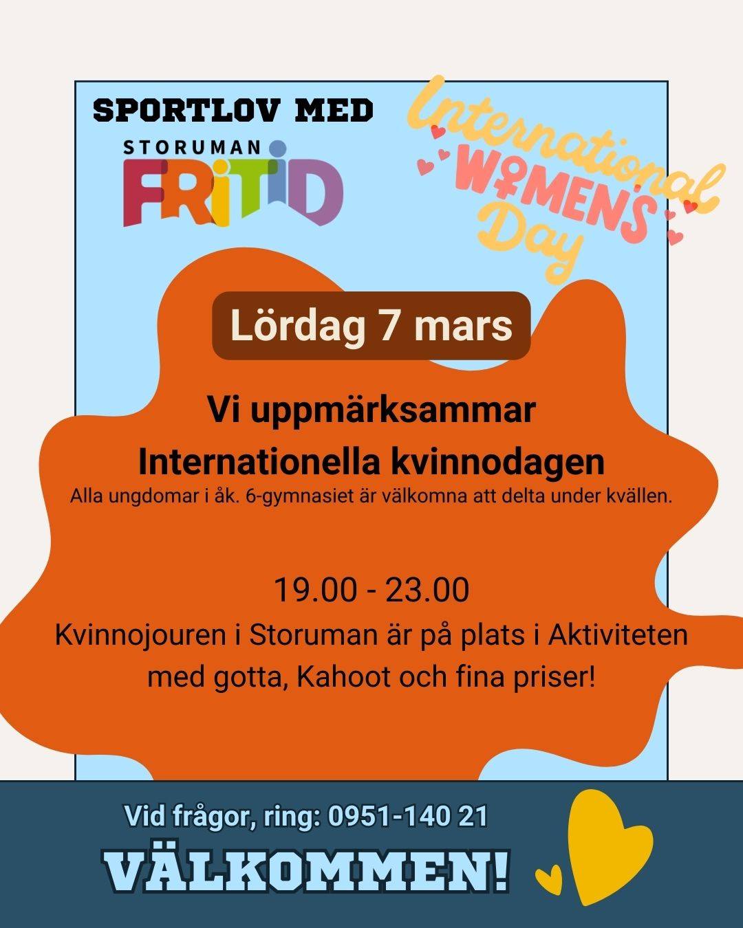 Sportlov med Storuman Fritid - Internationella kvinnodagen