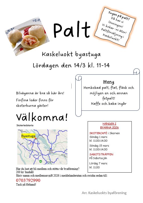 Palt i Kaskeluokt Byastuga