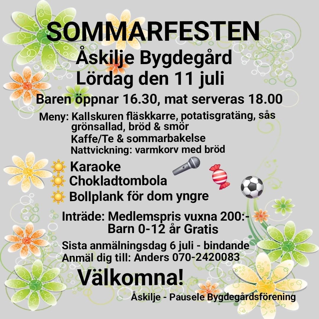 Sommarfesten - Åskilje bygdegård