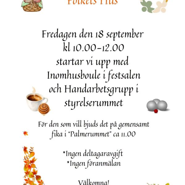 Inomhusboule och handarbetsgrupp - Folkets Hus